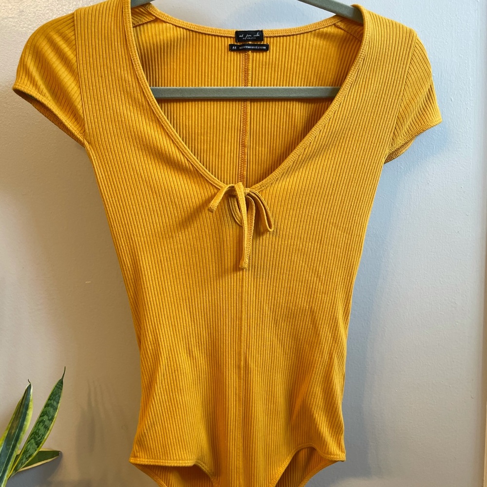 UO Out from Under Mustard Bodysuit | M